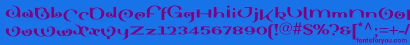 Sinahblackll Font – Purple Fonts on Blue Background