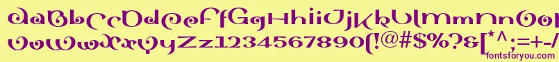 Sinahblackll Font – Purple Fonts on Yellow Background
