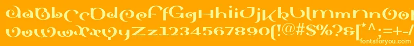 Sinahblackll Font – Yellow Fonts on Orange Background