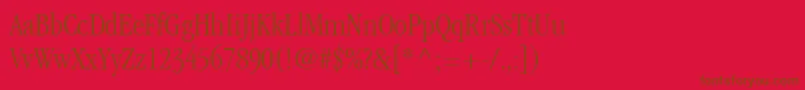 Police ItcGaramondLtLightCondensed – polices brunes sur fond rouge