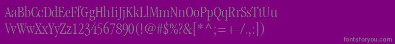 ItcGaramondLtLightCondensed-Schriftart – Graue Schriften auf violettem Hintergrund