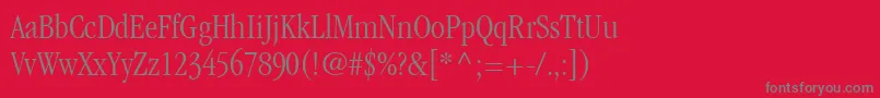 フォントItcGaramondLtLightCondensed – 赤い背景に灰色の文字