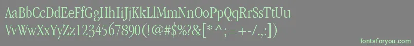 フォントItcGaramondLtLightCondensed – 灰色の背景に緑のフォント