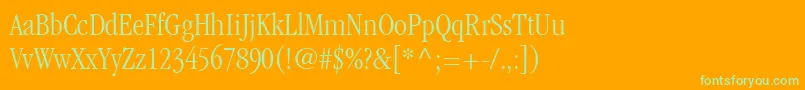 ItcGaramondLtLightCondensed Font – Green Fonts on Orange Background