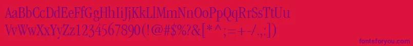 ItcGaramondLtLightCondensed Font – Purple Fonts on Red Background