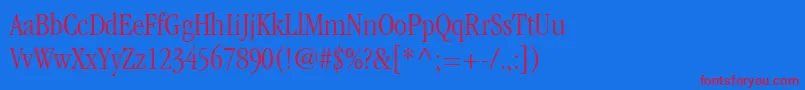 ItcGaramondLtLightCondensed Font – Red Fonts on Blue Background