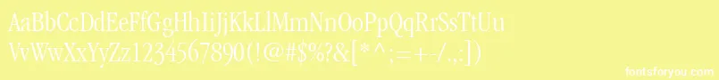 フォントItcGaramondLtLightCondensed – 黄色い背景に白い文字