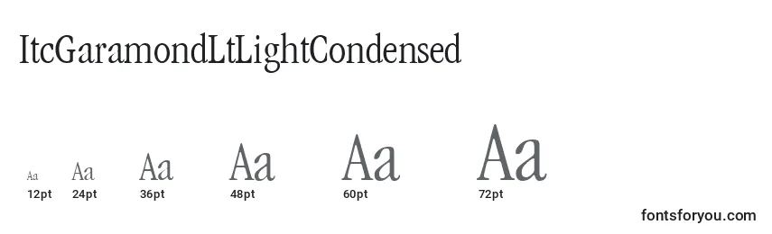 ItcGaramondLtLightCondensed Font Sizes