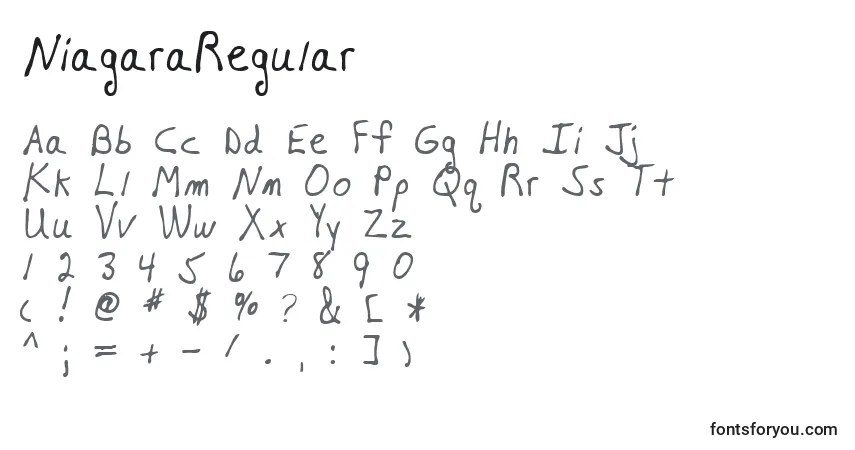 Schriftart NiagaraRegular – Alphabet, Zahlen, spezielle Symbole