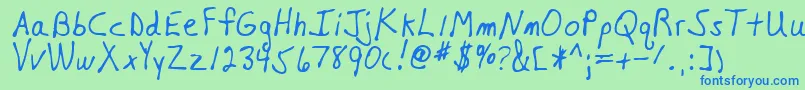 NiagaraRegular Font – Blue Fonts on Green Background