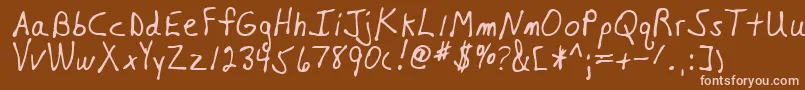 NiagaraRegular-Schriftart – Rosa Schriften auf braunem Hintergrund