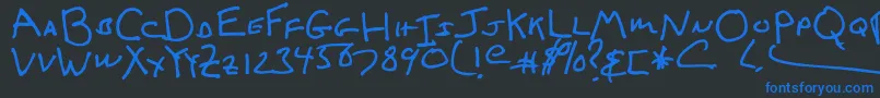IcedLatte Font – Blue Fonts on Black Background