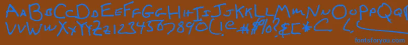 IcedLatte Font – Blue Fonts on Brown Background