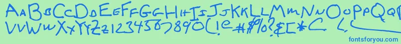 IcedLatte Font – Blue Fonts on Green Background