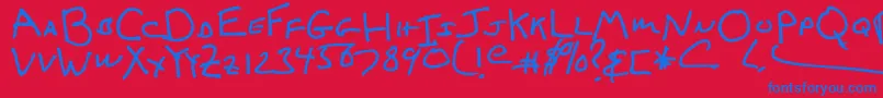IcedLatte Font – Blue Fonts on Red Background