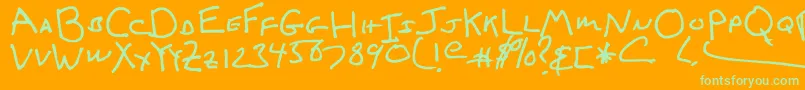 IcedLatte Font – Green Fonts on Orange Background