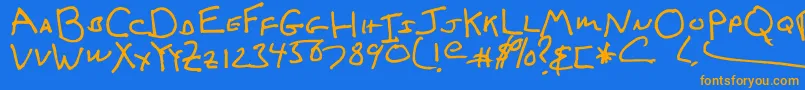 IcedLatte Font – Orange Fonts on Blue Background