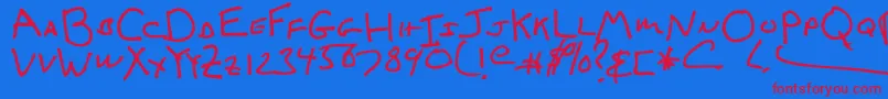 IcedLatte Font – Red Fonts on Blue Background