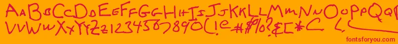 IcedLatte Font – Red Fonts on Orange Background