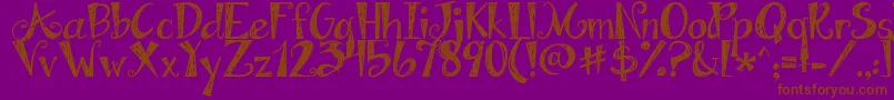 Jandaapplecobbler Font – Brown Fonts on Purple Background