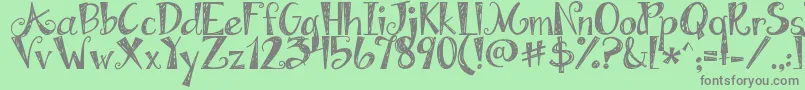 Jandaapplecobbler Font – Gray Fonts on Green Background