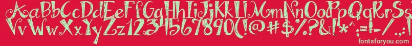 Jandaapplecobbler Font – Green Fonts on Red Background