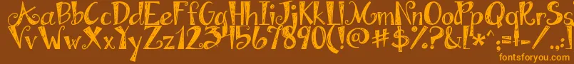 Jandaapplecobbler Font – Orange Fonts on Brown Background