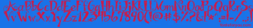 Jandaapplecobbler Font – Red Fonts on Blue Background