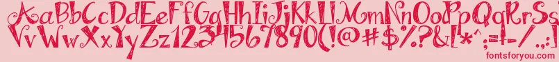 Jandaapplecobbler Font – Red Fonts on Pink Background