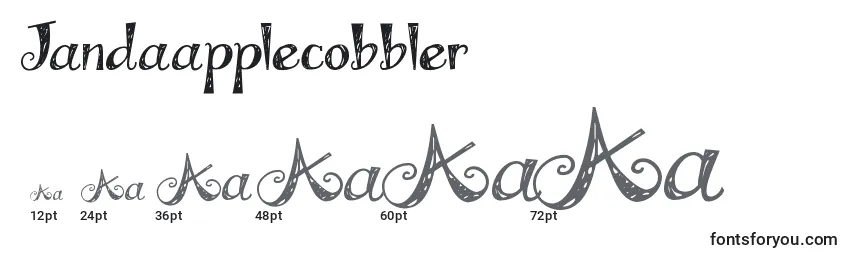 Размеры шрифта Jandaapplecobbler