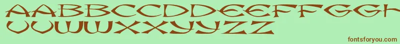 JmhKungFu-Schriftart – Braune Schriften auf grünem Hintergrund