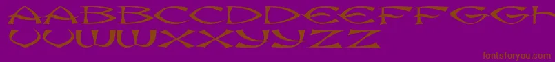 JmhKungFu-Schriftart – Braune Schriften auf violettem Hintergrund