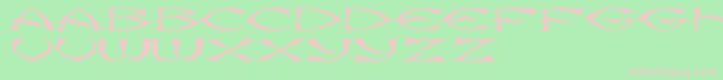 フォントJmhKungFu – 緑の背景にピンクのフォント
