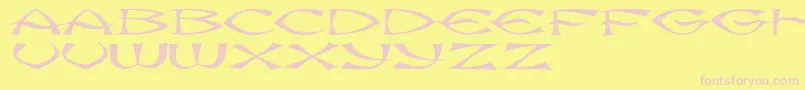 フォントJmhKungFu – ピンクのフォント、黄色の背景