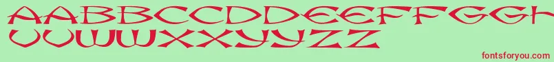 JmhKungFu-Schriftart – Rote Schriften auf grünem Hintergrund