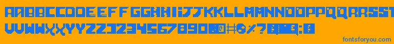 Police NeoScifi – polices bleues sur fond orange