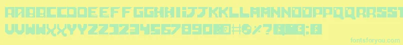 NeoScifi-Schriftart – Grüne Schriften auf gelbem Hintergrund