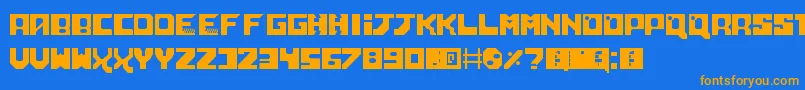 NeoScifi Font – Orange Fonts on Blue Background