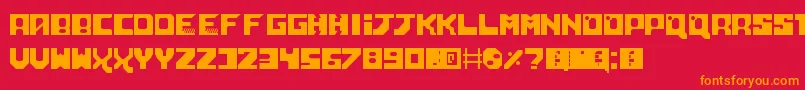 NeoScifi Font – Orange Fonts on Red Background