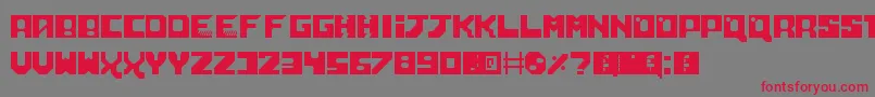 フォントNeoScifi – 赤い文字の灰色の背景