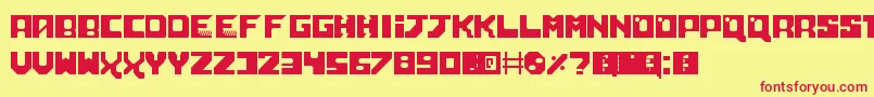 フォントNeoScifi – 赤い文字の黄色い背景