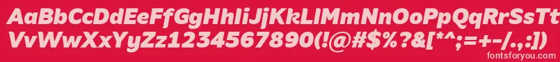 Fonte AminoBlackItalic – fontes rosa em um fundo vermelho
