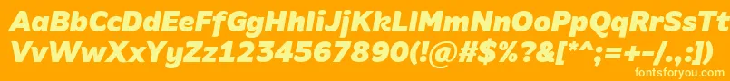 AminoBlackItalic Font – Yellow Fonts on Orange Background