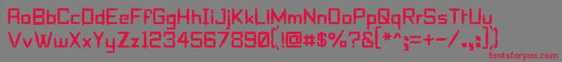 フォントPilloTalk – 赤い文字の灰色の背景
