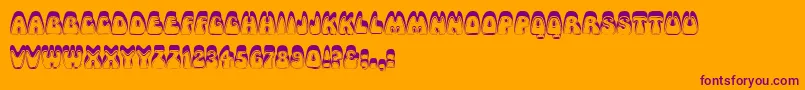 GeLollipop-Schriftart – Violette Schriften auf orangefarbenem Hintergrund