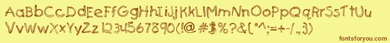 Шрифт SenfstreifenScharfDb – коричневые шрифты на жёлтом фоне
