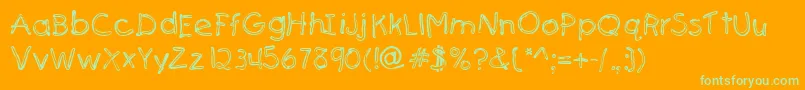 SenfstreifenScharfDb Font – Green Fonts on Orange Background