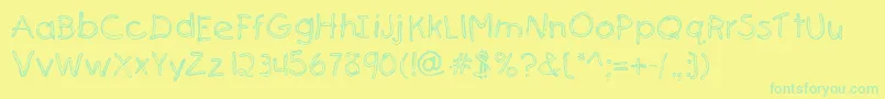 SenfstreifenScharfDb Font – Green Fonts on Yellow Background