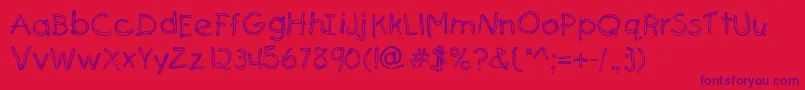 SenfstreifenScharfDb Font – Purple Fonts on Red Background