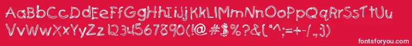 SenfstreifenScharfDb Font – White Fonts on Red Background